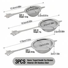 1件/3件304不锈钢茶壶手柄和茶具套装，茶滤，茶叶过滤器，功夫茶配件，厨房果汁筛，冰沙筛，鸡尾酒筛 - 彩色 - 查看 12