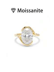 1pc Women's Wedding Ring, Starry Sky Inlaid Ring, 3.7g 925 Sterling Silver, 2 Carat Moissanite, Bohemian Palace Style, Luxury Engagement/Wedding/Anniversary/Valentine's Day Gift, Comes With Moissanite Certificate And Elegant Gift Box - Gold - View 11