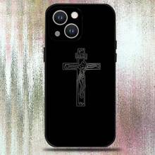 Funda de teléfono cristiana de Jesucristo para iPhone 16, 15, 14, 13, 12, 11 Plus, Pro Max, XS, X, XR, SE, Mini, 8, 7, de silicona suave negra - Z7 - Ver 2