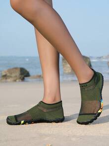 ZVB Couples Water Shoes Suitable For Barefoot Lovers, Soft-Soled Women's Beach Shoes For Swimming, Diving, Outdoor Quick-Drying Summer Sandals, Fishing Water Shoes, Non-Slip Breathable Wading Shoes - Army Green - View 8