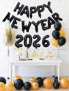 kumozawa 16 件 - 16 英寸“2026 年新年快乐”铝箔气球，新年前夜派对装饰，新年派对用品，2026 年新年派对装饰，适合 2026 年新年家庭聚会 - 彩色 - 查看 5