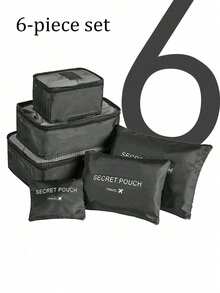 6pcs Large Capacity Portable High-Quality Travel Luggage Packing Cube, Suitcase, Clothing Storage Bag, Folding Organizer Bag, Shoe Bag, Underwear Bag, Travel Essentials, Travel Backpack, Travel Bag, Luggage, Travel Equipment, Back-To-School Moving Bag Organizer Bag