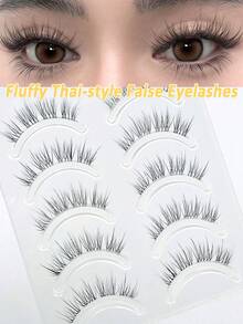 Asiteo 10 Pairs Lightweight, Wispy, Natural-Looking, Fresh And Transparent False Eyelashes. Each Lash Is Clearly Defined, Just Like Real Lashes. - Black - View 2