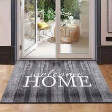 1pc Welcome Home Printed Rectangular Outdoor Doormat, Made Of Polyester, Non-Slip Entrance Mat For Indoor/Outdoor Use, Suitable For Living Room, Bedroom, Kitchen, Bathroom, Patio, Home Decor, Outdoor Decoration. - 樣式1 - 查看 11