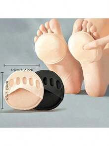 2pairs Women's Five-Toe Forefoot Pads For High Heels, Comfortable Half Insoles For Foot Care, Non-Slip Toe Socks Inserts,Autumn And Winter Heels Have Half Socks, Daily Shoe Accessories, Insole