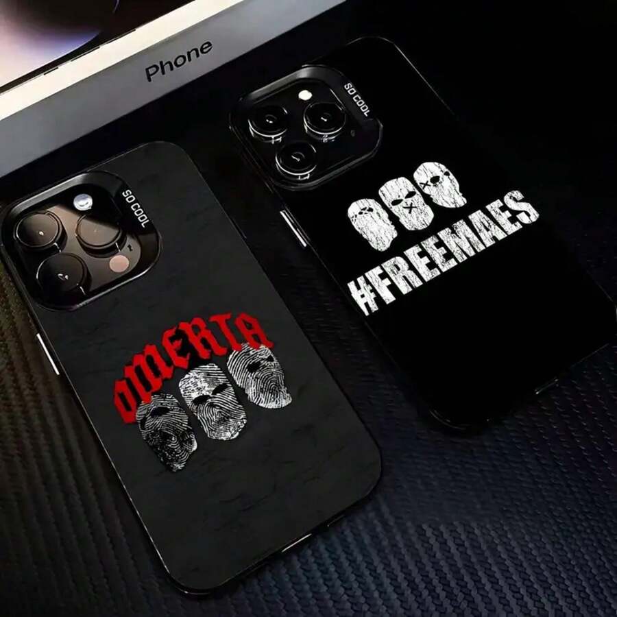 Custodia per iPhone Omerta 47, custodia per iPhone del cantante Omerta 47 O-OmertaES 47 M-Maes, per iPhone 16 15 14 13 12 11 Pro Max, nera opaca, ultra sottile, morbida, caramella - Z1 - Visualizzare 1