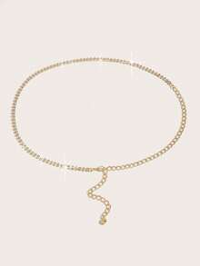 1 قطعة سلسلة خصر للنساء مزينة بصفين من الراين الذهبي، ديكور لامع فاخر، أنيق وجذاب، مناسب للفساتين والبدل والاستخدام اليومي والحفلات والمناسبات والزفاف، هدية رائعة للأصدقاء والأم والعائلة وعيد الميلاد وعيد الحب