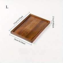 Service Tray For Serving Dishes, 1pc Vintage Bamboo Wood Tray, Dark Walnut Rectangular Serving Tray - Bamboo Composite Sturdy Water-Resistant Tray For Home, Restaurant, Hotel & Display - 棕色 - 查看 9