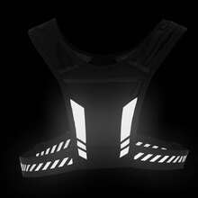 Colete de corrida com faixas refletivas, bolsa de peito, suporte de telefone no peito, adequado para exercícios, preto Fitness, corrida e ioga Roupas e acessórios Equipamentos de segurança e refletivos - Preto - Visão 4