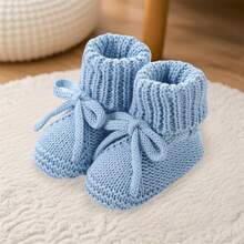 Baby Boys Girls Knitted Shoes Soft Sole First Walking Socks Comfortable Indoor Booties - Blue - View 1