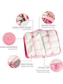 7pcs/Set Travel Packing Cubes Luggage Organizer Bags For Clothes, Shoes, Underwear