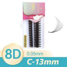 Lashes 6D To 8D C Curl Ultra Speed Pointy Base Promade Fans Eyelash Extensions Premade Fans 500 Fans Per Box - C - View 24