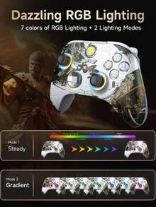 Manette de jeu sans fil 2,4 G EasySMX X15 pour PC et multiplateforme avec bouton de vibration/tir, contrôleur Bluetooth amélioré avec joysticks/gâchettes à effet Hall et éclairage RVB - sans dérive de stick, sans zone morte - compatible PC, PS3, Windows, Android, Steam et Switch