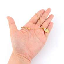 1 chiếc mặt dây chuyền hình bàn tay Hamsa cổ điển, dây chuyền hạt bằng thép không gỉ, dành cho nữ. - lát vàng vi mô - Xem 3
