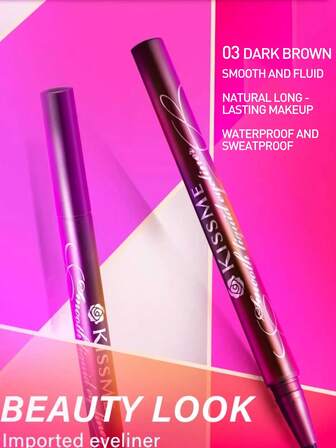 KISSME Hanon Beauty Long-Lasting Smooth Liquid Eyeliner 03 Dark Brown, 0.4ML