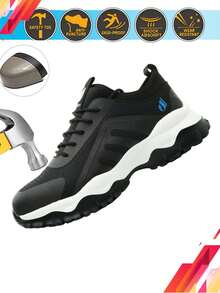 Dian Sen Pantofi de pentru bărbați, pantofi sport cu vârf din oțel, pantofi de lucru, confortabili, rezistenți la perforații și respirabili, pregătiți pentru vară, pantofi de sport EVA, ușori, pentru lucru în aer liber, cadou perfect, pantofi cu vârf din oțel pentru bărbați, pantofi sport de lucru, pantofi de lucru pentru femei, adidași sport de cu vârf din oțel, material plasă, talpă EVA