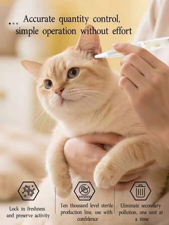 1/5/10pcs Perclear Pet Hyaluronic Acid Ear Drops, Essence, Ear Cleaning, Care, Deodorizing, Suitable For Cats And Dogs