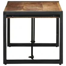 Coffee Table 80x40x35 Cm Solid Rough Wood Mango - Brown - View 4
