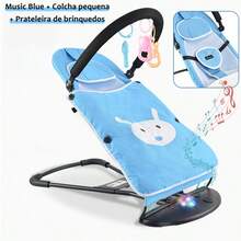 Baby Rocking Chair Adjustable Rocking Chair With Toy Baby Rocking Chair Helps Sleep - Blu - Visualizzare 1