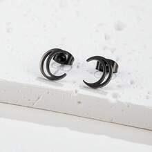 1 Pair Of Stainless Steel Delicate Moon Star Earrings For Women Asymmetrical Star Moon Bride Engagement Earrings For Wedding Gifts