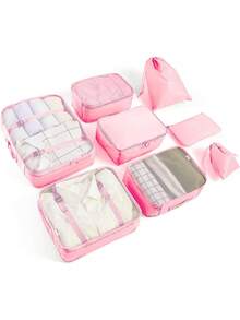 7pcs/Set Travel Packing Cubes Luggage Organizer Bags For Clothes, Shoes, Underwear