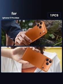 1pc Camera Lens Protector Compatible With Iphone 17 Pro Max/17 Pro, [Military-Grade Shatterproof] [Strong Adhesive] Metal Aluminum Alloy Tempered Glass Camera Screen Protector, Orange Titanium - Orange - View 6