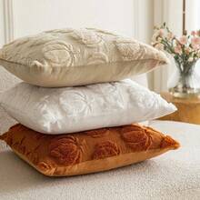 1/2Pcs Autumn Pumpkin Throw Pillow Cover - Soft Suede Jacquard, Zipper Closure, Beige With Orange Pumpkin Design, 18x18 Inches - Soft Fall Decor For Sofas And Bedrooms, Farmhouse Style, Holiday Home Decor, Decorative Throw Pillow,Sofa Bed Decor For Halloween, Thanksgiving, Christmas