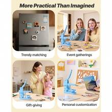 Button Maker Machine, 1.97 X 1.97 In Square, Plastic Pin Maker With Tinplate Front Shells, Plastic Back Covers, Magnetic Backings And Transparent Films, Ergonomic Handle, For DIY Badges, Blue - 50mm Blue 100 Squares - View 8