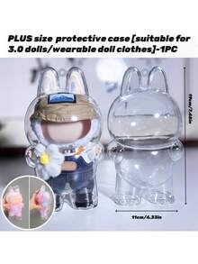1pc Acrylic Protective Case For Labubu Monster Doll - Clear Standing Display Case, Plastic Portable Storage Box Cover For LabubuCollectible Dolls ( Doll Not Included )Intended For Labubu Case,Clear Figure Display Bag Single Pack,Ideal For Christmas And Halloween Decorations,Calendarlgs Of Advent Home,For Christmas/Christmas Decorations/Christmas Gifts-Multi-Size Design For Various Choices