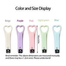 1pc Candy Color Heart Shaped Nail Clipper, Minimalist Solid Color Portable Nail Cutter, Manicure Tool For Women - Multicolor - View 12