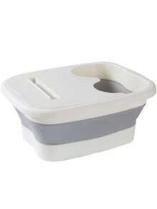 1 bac de massage des pieds pliable. Il s'agit d'un bain de pieds ménager en plastique, conçu pour préserver la santé. Équipé d'un bouclier thermique et d'une fonction de massage. Ce bac de bain de pieds convient aux adultes. Bac de bain de pieds pliable paresseux pour la maison, seau de massage des pieds portable en plastique