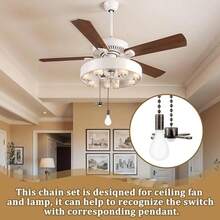 2pcs Vintage Style Ceiling Fan Pull Chain, Matte Bulb Shaped Pendant, Suitable For Chandeliers, Table Lamps, Floor Lamps, Ceiling Fan Extension Cord, Home Decor Pendant - Multicolor - View 3