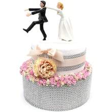 DBrideandGroom Figurines Romantic Bride And Groom Wedding Cake Topper Funny Resin Run Groom Bridal Show Stand Cake Topper Wedding Valentines Day Engagement Anniversary Decoration10