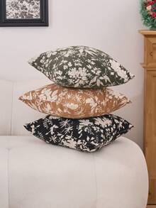 1 pieza Funda de almohada cuadrada de jacquard floral vintage, extraíble y lavable, adecuada para sala de estar, sofá, dormitorio, jardín, exterior, coche, decoración de otoño/invierno, fiesta (selección de multicolor)
