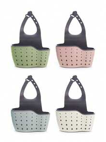 1 pièce Panier de drainage suspendu pour évier avec boîte de rangement en silicone, étagère de drainage réglable, support pour éponge, panier suspendu pour robinet, sac de rangement pour cuisine. Parfait pour ranger les éponges, les chiffons dans la cuisine, les fleurs de bain, le savon dans la salle de bain.