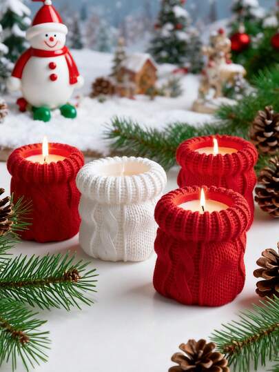 1 Stück 3D Weihnachtsgeschenktasche Silikon Form Halter für DIY Sukkulenten Pflanzer/Aromatherapie Kerzenhalter - Antihaftbeschichtung, einfaches Entformen, festliche Heimdekoration