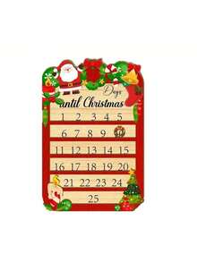 1 件圣诞倒计时日历，圣诞木制装饰，圣诞老人倒计时，带有彩色装饰的圣诞挂历，节日主题，圣诞装饰，适合家居装饰，圣诞节，新年 - 彩色 - 查看 13