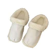 1 双带可拆卸保暖衬里的一脚蹬鞋，冬季保暖鞋套装，厚实柔软的保暖衬里鞋套