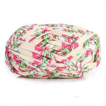 1pc Elastic Fabric Colorful Floral Pattern Yarn, Suitable For DIY Crochet Crafts, Baskets, Bags, Blankets, Cushions, Home Decor