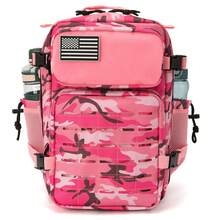 25 Litri Zaino tattico Zaino com grande capacidade para sopravvivenza em campeggio di 3 dias com portabottiglie d'acqua Zaini da viaggio - Rosa - Ver 9