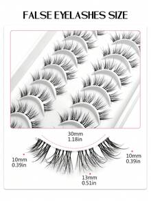 Asiteo 10 Pairs Lightweight, Wispy, Natural-Looking, Fresh And Transparent False Eyelashes. Each Lash Is Clearly Defined, Just Like Real Lashes. - Black - View 6
