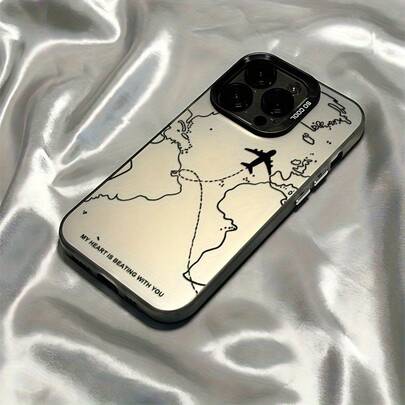 Etui na telefon IMD z mapą tras lotniczych, twarda tylna obudowa z miękkimi krawędziami, kompatybilne z Apple 16 15 14 13 12 11 XS XR X 8 7 Plus Pro Max Series, prezent świąteczny, urodzinowy, dla dziewczyny, chłopaka, przyjaciela lub dla siebie