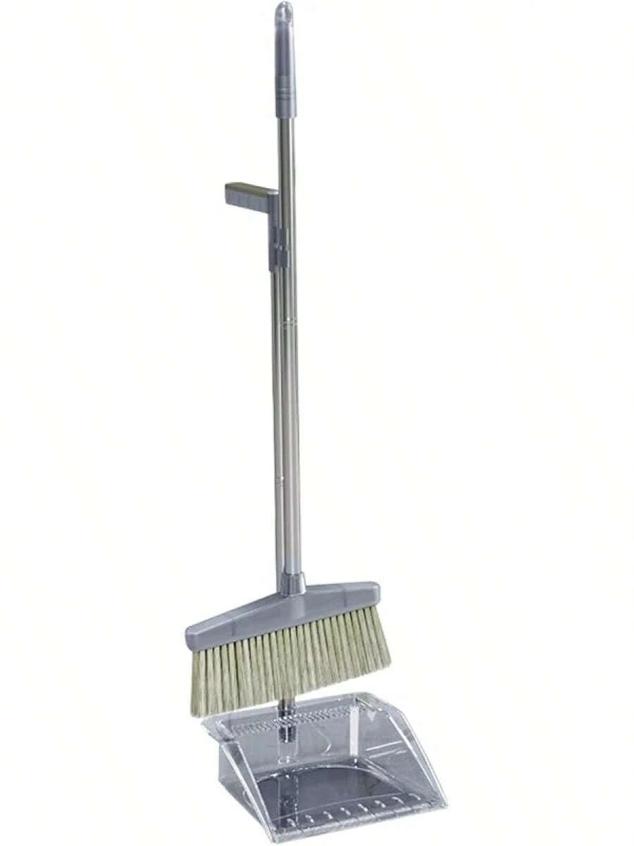 Juego de Recogedor de Escoba, Escoba de 33,9 y Kit de Recogedor de 29,5 conLargo para Oficina en Casa (Naranja) - gris - Ver 1