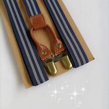 1pc Men's Y-Shape Elastic Suspenders, British Style With Metal Adjustable Buckle, 4-Clip Brace Strap Autumn-Winter Accessories Halloween Costume,Suitable For Teens, Youth,Men,Casual, Outdoor, Athletic, Vacation, Graduation Gifts, Birthday, Daily Wear