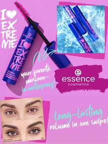 Essence I LOVE EXTREME Mascara - Waterproof, Volumizing Fiber, Lightweight & Clump-Free, Smudge-Proof, Extreme Volume, Length & Curl, Separates Lashes, 12ml/0.4 Fl Oz - Volume Mascara Waterproof - View 3