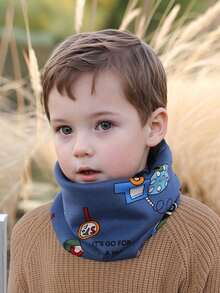 1 Piece Kids Solid Neck Warmer & Toddler Neck Warmer, Kids Neck Scarf, Winter Protective Face Covering Soft Ski Neck Gaiter For Boys Girls Cold Weather - 1PC Printing - View 6