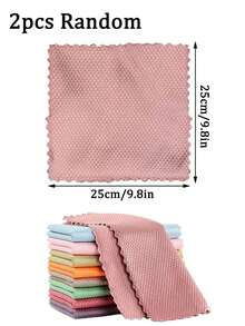 2/5/10 قطعة قماش تنظيف الزجاج من الألياف الدقيقة، قماش خالي من الوبر للنوافذ والسيارات والمطبخ والمرايا بدون ترك آثار، قابل لإعادة الاستخدام بنمط قشر السمك