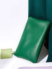 Nova bolsa com zíper em cores pastéis, bolsa portátil para celular com fecho de zíper de 20 x 12,5 cm, bolsa de cosméticos pequena minimalista em PVC de cor sólida, estilo doce, estilo casual, transparente, feminina, primavera, verão, outono, inverno, menina, estudante, amante de maquiagem, jovem, dia dos namorados, Natal, dia das mães, ação de graças, armazenamento para viagem, deslocamento diário, festa e encontro, vida no campus, organização doméstica, escolha de presente