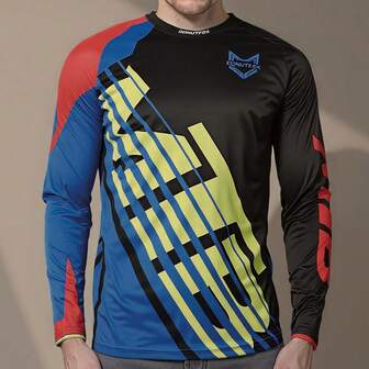 DONUTFOX Breathable And Sweat Resistant Bicycle Sports Shirt, Quick Drying Mountain Bike,Motorcycle T-Shirt, Mountain Bike Mtb Clothing, Men's Quick Drying Sports T-Shirt, Lightweight And Moisture Wicking Sports Shirt, Racing Suit, Riding Equipment