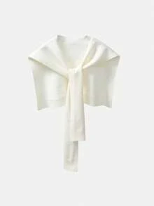 1 peça Cardigan xale casual de malha de cor sólida, poncho versátil de alta qualidade em estilo coreano para homens e mulheres